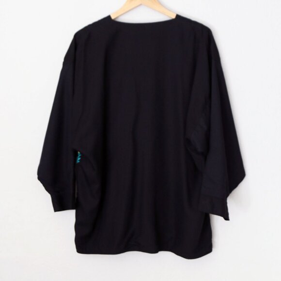 Vintage The Daily Planet Embroidered Jacket Floral Fish Metal Coin Button Size L - Picture 11 of 14